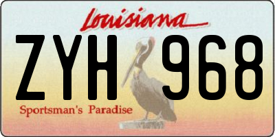 LA license plate ZYH968