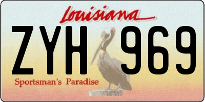 LA license plate ZYH969