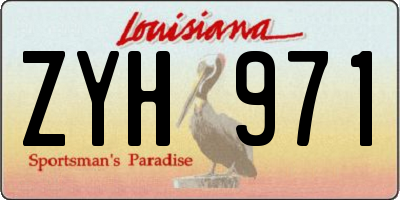 LA license plate ZYH971