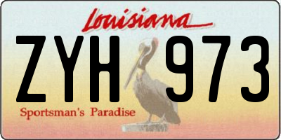 LA license plate ZYH973