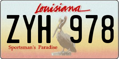 LA license plate ZYH978