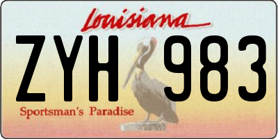 LA license plate ZYH983
