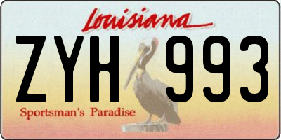 LA license plate ZYH993