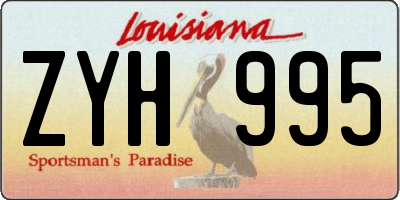 LA license plate ZYH995