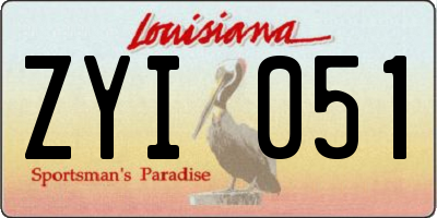 LA license plate ZYI051