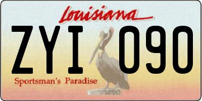 LA license plate ZYI090