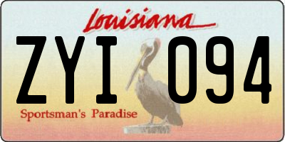 LA license plate ZYI094