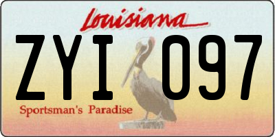 LA license plate ZYI097