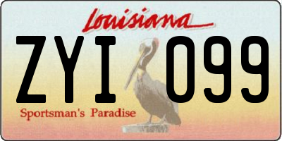 LA license plate ZYI099