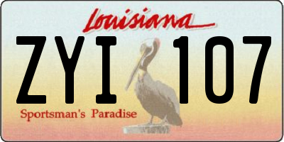 LA license plate ZYI107