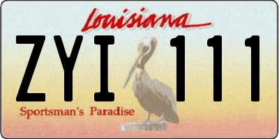 LA license plate ZYI111
