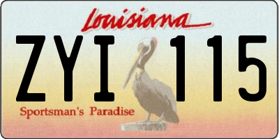 LA license plate ZYI115