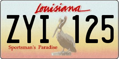 LA license plate ZYI125