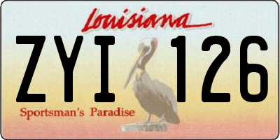 LA license plate ZYI126