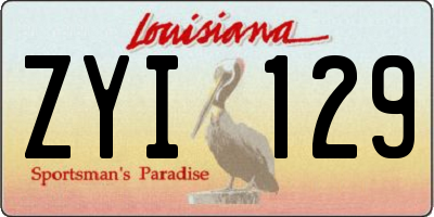 LA license plate ZYI129