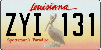 LA license plate ZYI131