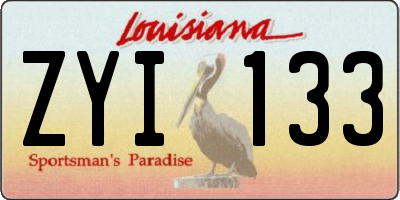 LA license plate ZYI133