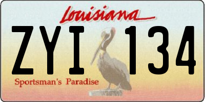 LA license plate ZYI134