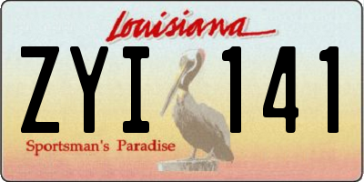 LA license plate ZYI141