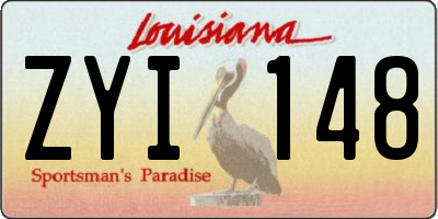 LA license plate ZYI148