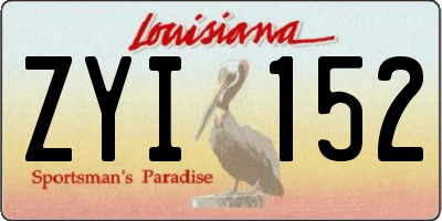 LA license plate ZYI152