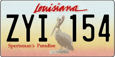 LA license plate ZYI154