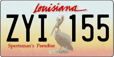 LA license plate ZYI155