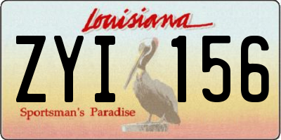 LA license plate ZYI156