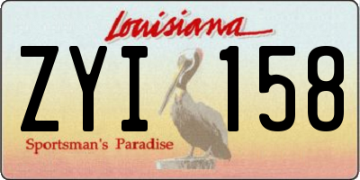 LA license plate ZYI158