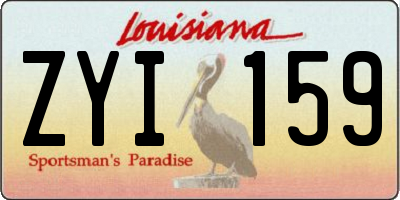 LA license plate ZYI159