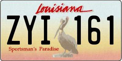LA license plate ZYI161
