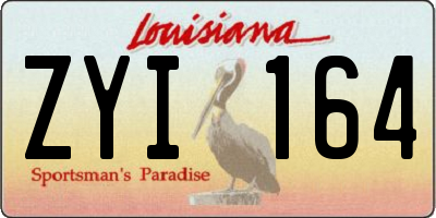 LA license plate ZYI164