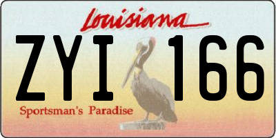 LA license plate ZYI166