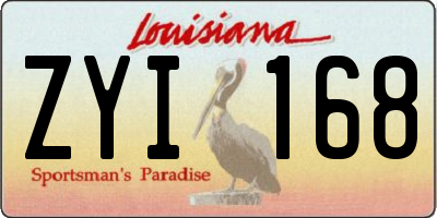 LA license plate ZYI168