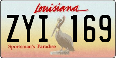 LA license plate ZYI169