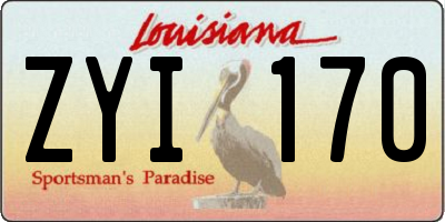 LA license plate ZYI170