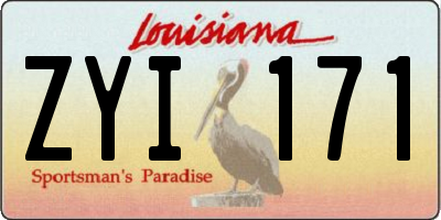 LA license plate ZYI171