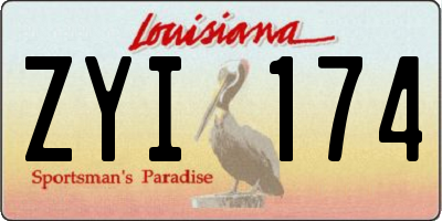 LA license plate ZYI174
