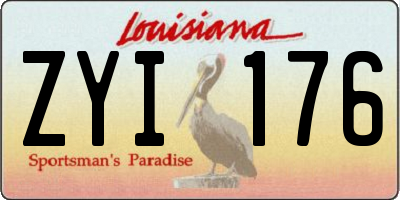 LA license plate ZYI176