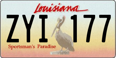 LA license plate ZYI177