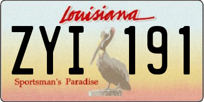 LA license plate ZYI191