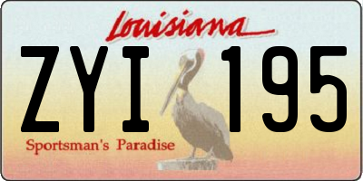 LA license plate ZYI195