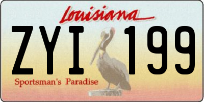 LA license plate ZYI199