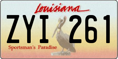 LA license plate ZYI261
