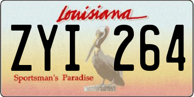 LA license plate ZYI264