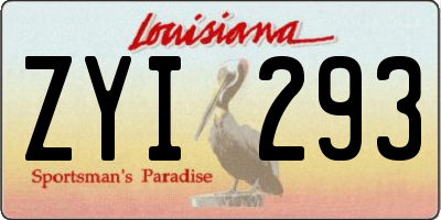 LA license plate ZYI293