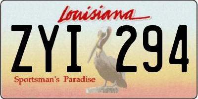 LA license plate ZYI294