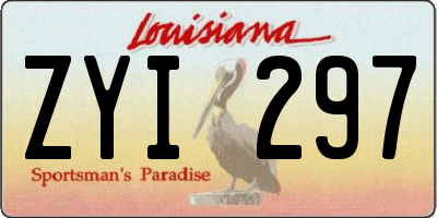 LA license plate ZYI297
