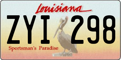 LA license plate ZYI298