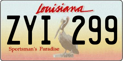 LA license plate ZYI299